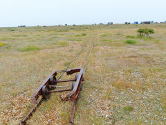 
Line 2, the solitary chassis, Dungeness fish tramways, June 2013